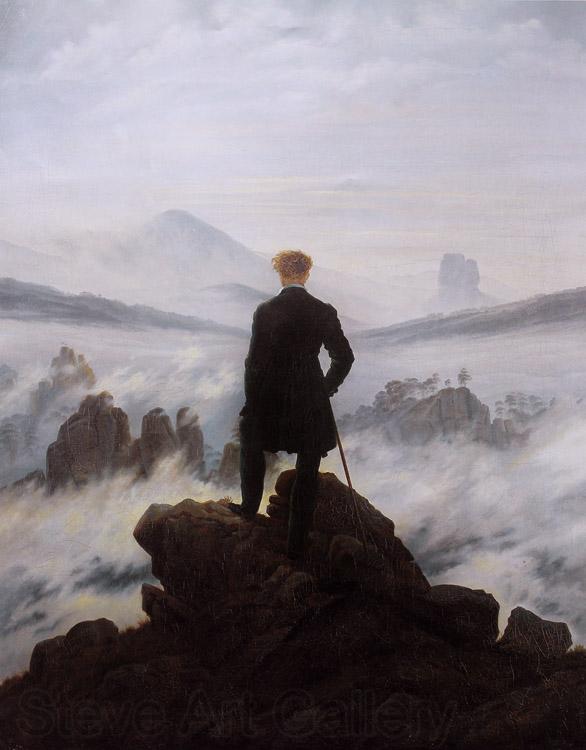 Caspar David Friedrich Wanderer watching a sea of fog (mk09) Spain oil painting art